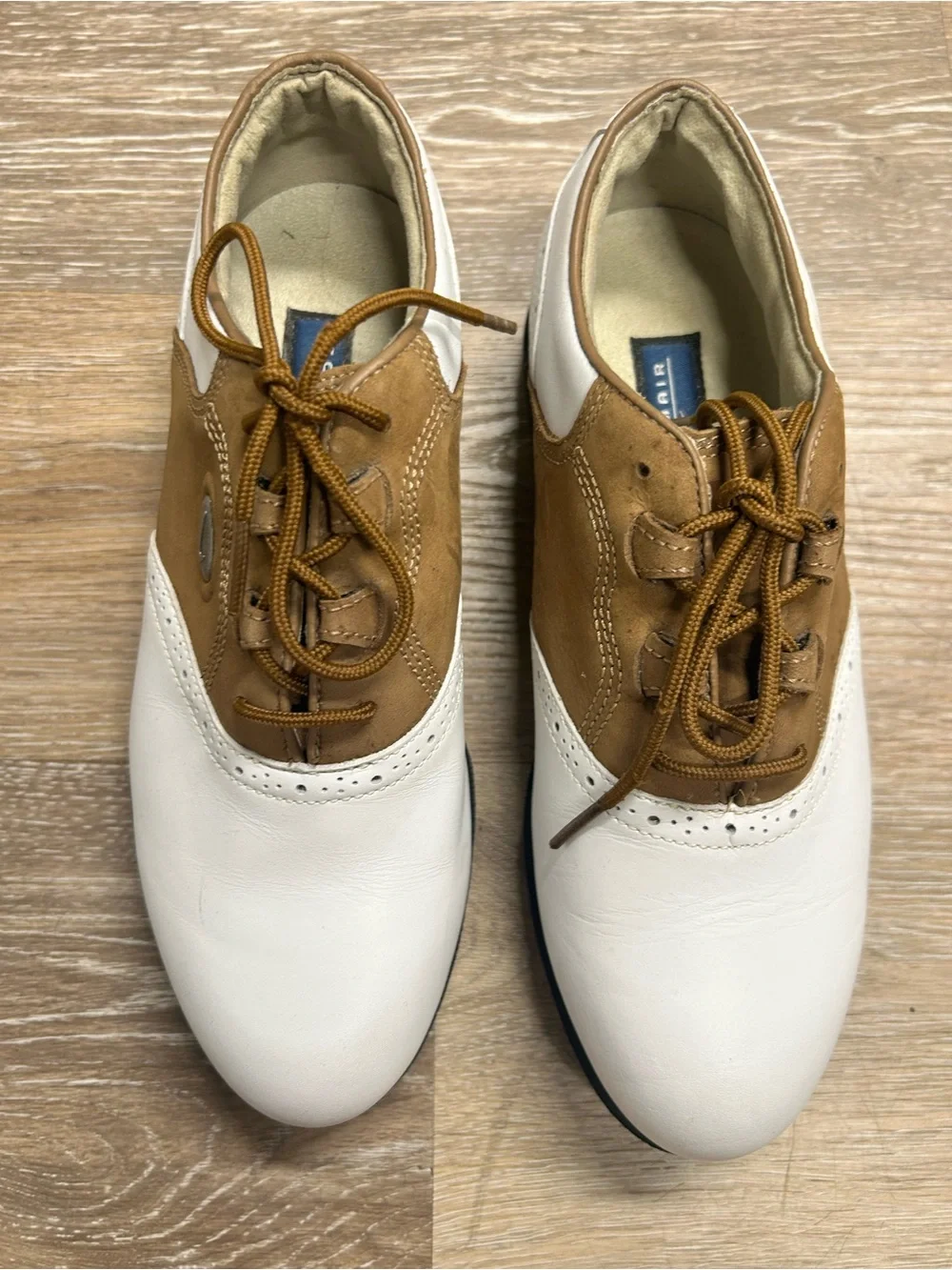Nike Airliner 970810Y3 Golf Saddle Shoes White Brown Leather Women’s Sz 7 Cleats